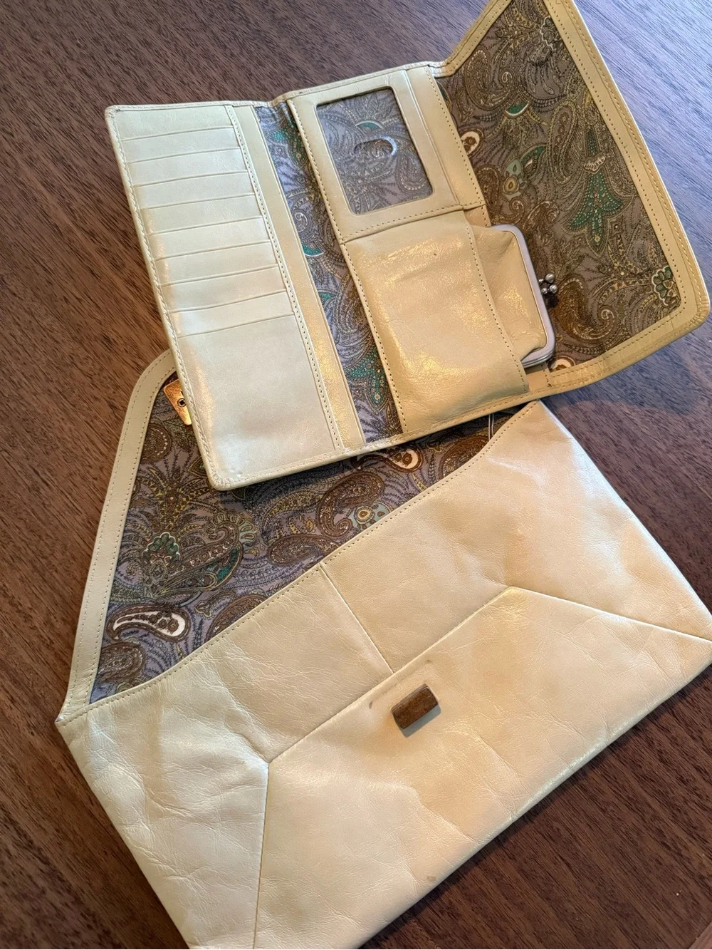 HOBO Paisley-Print Interior Lining in Teal, Gold & Taupe